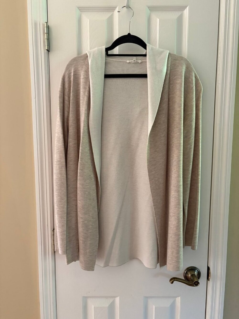 Splendid Women's Beige Hooded Cardigan Sweater Small